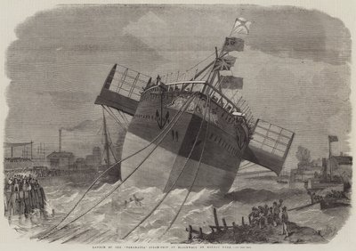 Lancering van het stoomschip Paramatta in Blackwall op maandag door Edwin Weedon